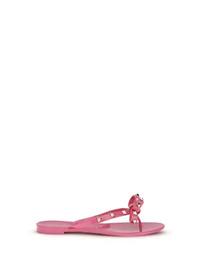 Valentino Garavani Multicolor Pvc Flat Sandals In Pink