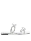 Valentino Chain 1967 Crystal Embellished Sandals In Silver