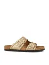 Valentino Fussbet Double-strap Slides In Star Gold/sigar