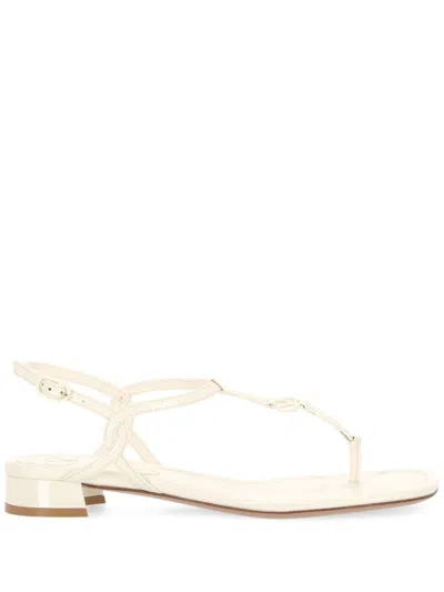 Valentino Garavani Valentino Vlogo Plaque Thong Sandals In White