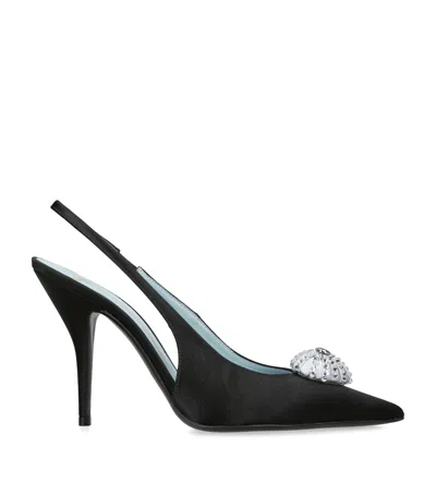 Valentino Garavani Satin Coeur Royal Slingback Pumps 100