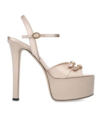 Valentino Garavani Satin Crasher Platform Heels 145 In Neutral