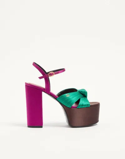 Valentino Garavani Sandals With Crasher Platform In Satin 125mm In Multi