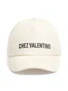 Valentino Garavani Ivory Cotton Baseball Cap With Adjustable Embroidered Logo In Neutral