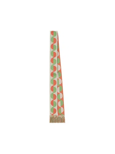 Valentino Garavani Scarves In Ivory/orange/green