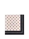 Valentino Polka Dot Logo-print Silk Scarf In Neutral