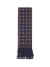 Valentino Modern Silk Scarf Featuring Geometric Pattern In Blue