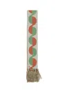 Valentino Garavani Ivory Orange Green Patterned Scarf With Fringes Spring Summer Women In Neutral