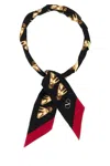 Valentino Garavani Women Printed Silk Petit Charles Foulard In Black