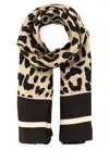 Valentino Animal Print Silk Foulard With Contrast Border