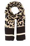 Valentino Animal Print Silk Foulard With Contrast Border