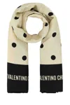 Valentino Silk Foulard With Polka Dot Pattern In Neutral