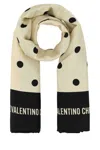 Valentino Silk Foulard With Polka Dot Pattern In Neutral