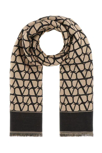 Valentino Garavani Scarves & Foulards In Beige Black