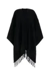 Valentino Garavani Vlogo Signature Cashmere Poncho Woman Black Uni In Black