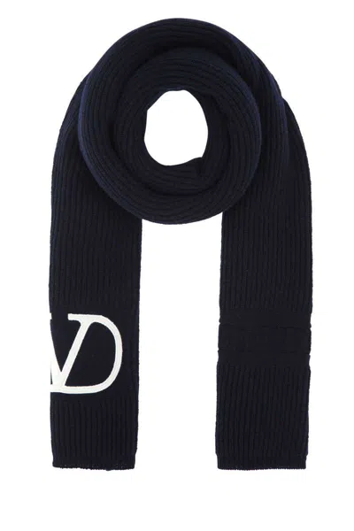 Valentino Garavani Women Midnight Blue Wool Scarf