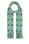 Valentino Garavani Women Embroidered Cotton Blend Antibes Scarf In Ivorybluegreenwater