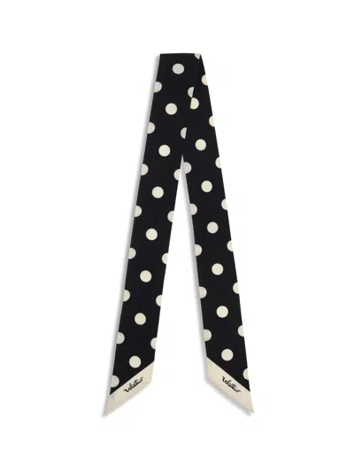 Valentino Polka Dot Printed Scarf In Black
