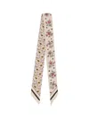 Valentino Garavani Thin Silk Scarf With Floral Pattern Women In Multicolour