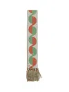 Valentino Garavani Ivory Orange Green Patterned Scarf With Fringes Spring Summer Women In Multicolour