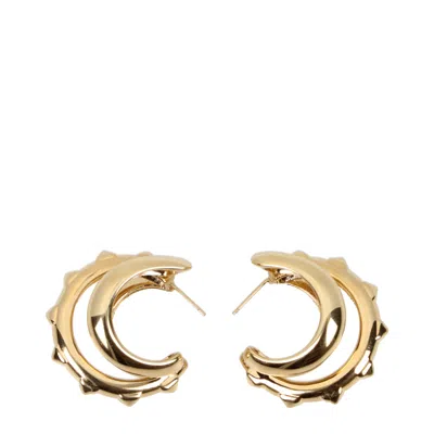 Valentino Garavani Sculpted Metal Earrings In Gold