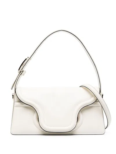 Valentino Garavani Sculpture Leather Shoulder Bag In White