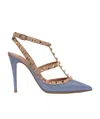 Valentino Garavani Series Rockstud Pointed High Heels In Nude