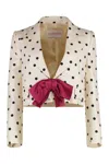 Valentino Bow-embellished Polka-dot Silk-shantung Jacket