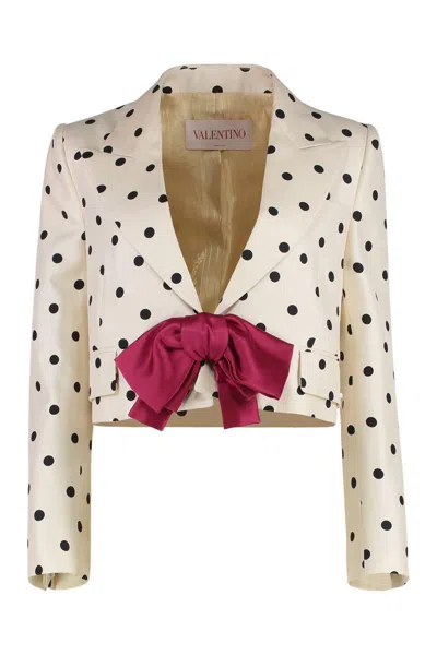 VALENTINO VALENTINO GARAVANI SHANTUNG JACKET WITH PLUDEPOIS PRIN