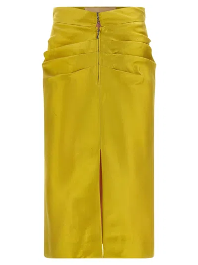 Valentino Garavani Shantung Silk Skirt Skirts Green