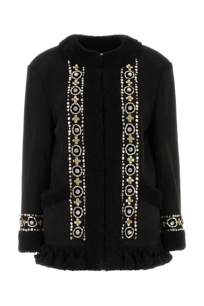 Valentino Garavani Shearling Jacket In Black
