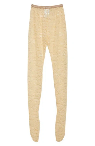 VALENTINO VALENTINO GARAVANI SHEER FLORAL LACE TIGHTS