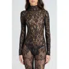 Valentino Garavani Sheer Lace Bodysuit In Nero