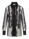 Valentino Floral-embroidered Blouse In Black
