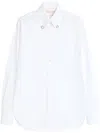Valentino Tailored White Cotton Shirt With Decorative Buttons In White