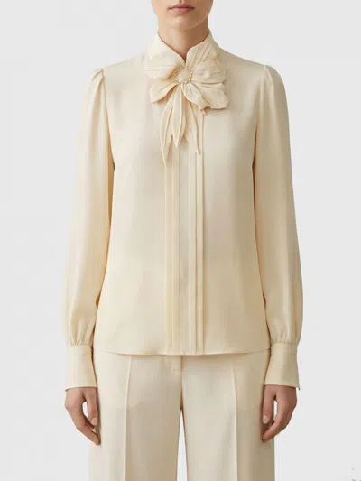 Valentino Garavani White Embroidered Shirt In Yellow