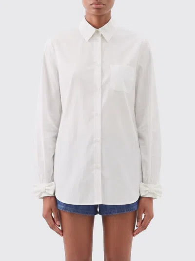 Valentino Cotton Shirt With Collar Bow In White