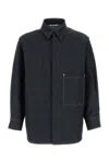Valentino Denim Overshirt With Hidden Buttoning And Leather Logo Patch