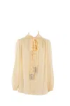 Valentino Crepe De Chine Shirt Shirts Beige