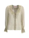 Valentino Polka Dot Printed Ruffled Top