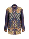 Valentino Garavani Women Paisley Linen Shirt With Medaglioni Voyage Imaginaire Pattern