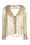 Valentino Polka Dot Printed Ruffled Top