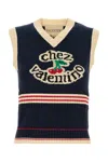 Valentino Garavani Women Midnight Blue Cotton Vest In Blue