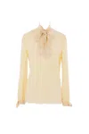 Valentino Light Yellow Crepe De Chine Top In Neutral