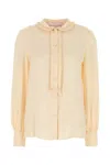 Valentino Garavani Cream Silk Shirt In Yellow