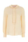 Valentino Garavani Cream Silk Shirt In Yellow