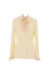 Valentino Light Yellow Crepe De Chine Top In Neutral