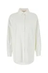 Valentino Garavani White Cotton Blend Oversize Shirt In White