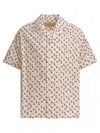 Valentino Cotton Poplin Bowling Shirt With Cherryfic Print In Neutral