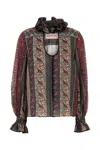 Valentino Garavani Printed Cotton Blend Blouse In Multi